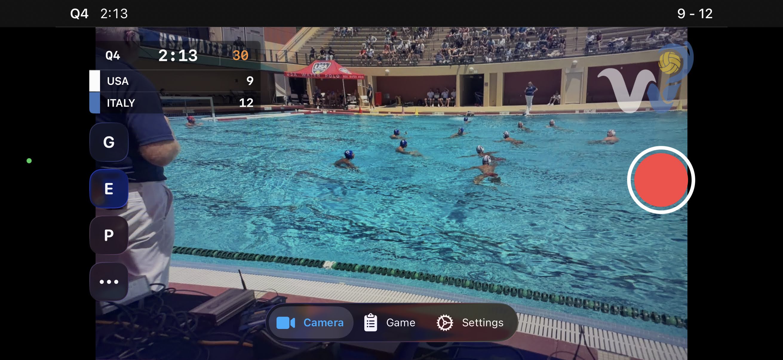 Recording a live game with the scoreboard overlay on the video